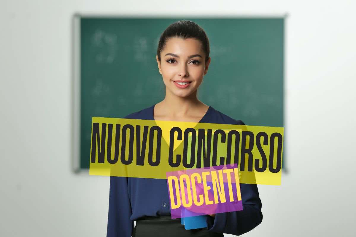 Docente e scritta "nuovo concorso docenti"
